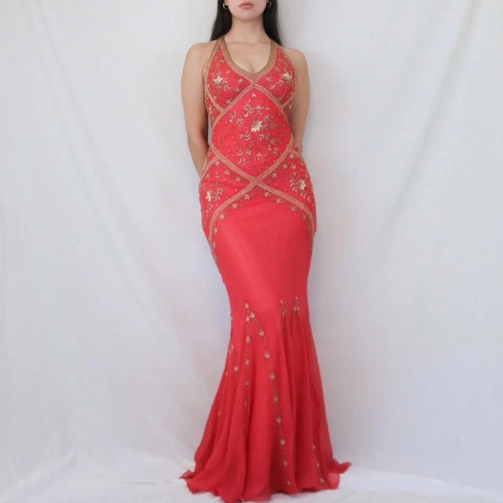 Niteline Red Embellished Wedding Dress
